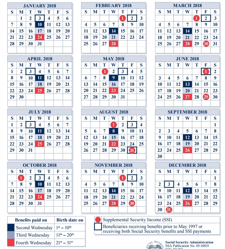 Social Security Disability Payment Schedule Calendar Photo